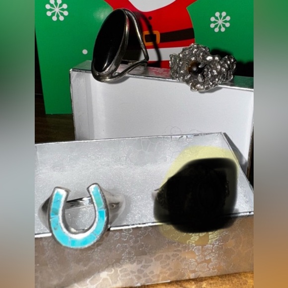 Silver and Turquoise Rings Set - Picture 1 of 1